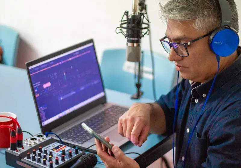 Podcast- und Videoaufnahmen im Studio